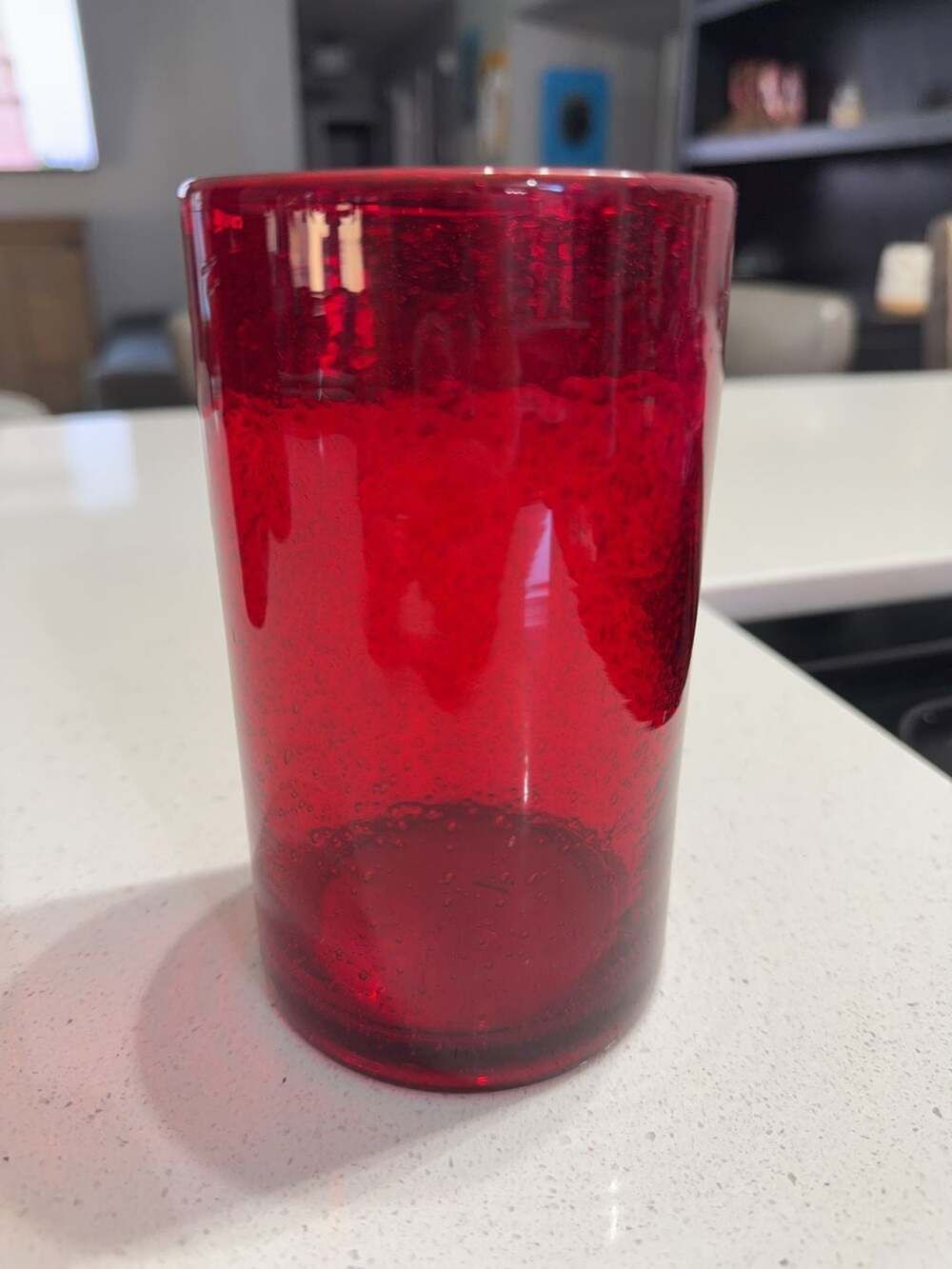 Bubble Glass  Red 18 Oz Flat Tumbler by Tag Ltd